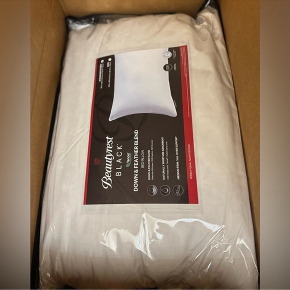 🎉LAST CHANCE🎉Beautyrest Black Luxury Goose Down And Feather Pillow - Picture 4 of 10